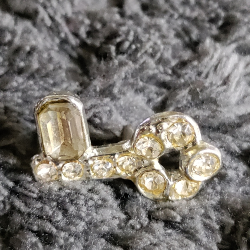 Vintage Bejeweled Key Lapel pin